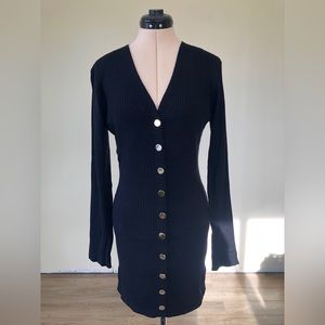 Francescas ribbed button front sweater dress